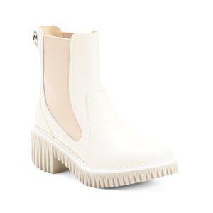 4CCCCEES Ivory Leather Plita Cella Chelsea Boots